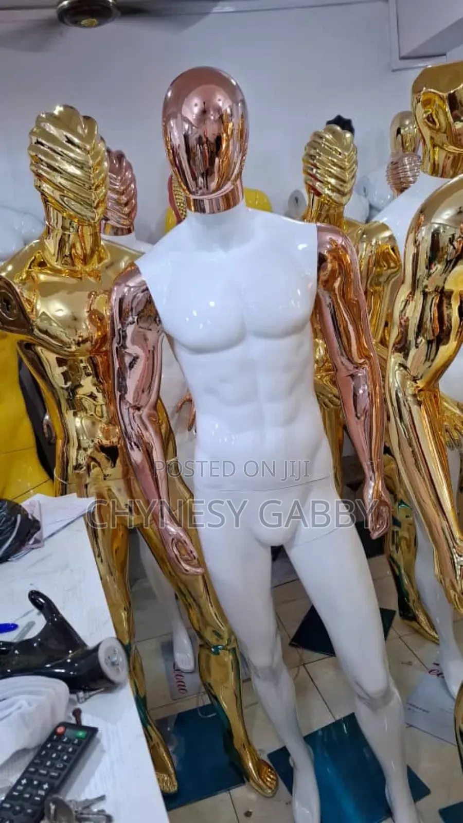 White and Rose Giant Male Mannequin