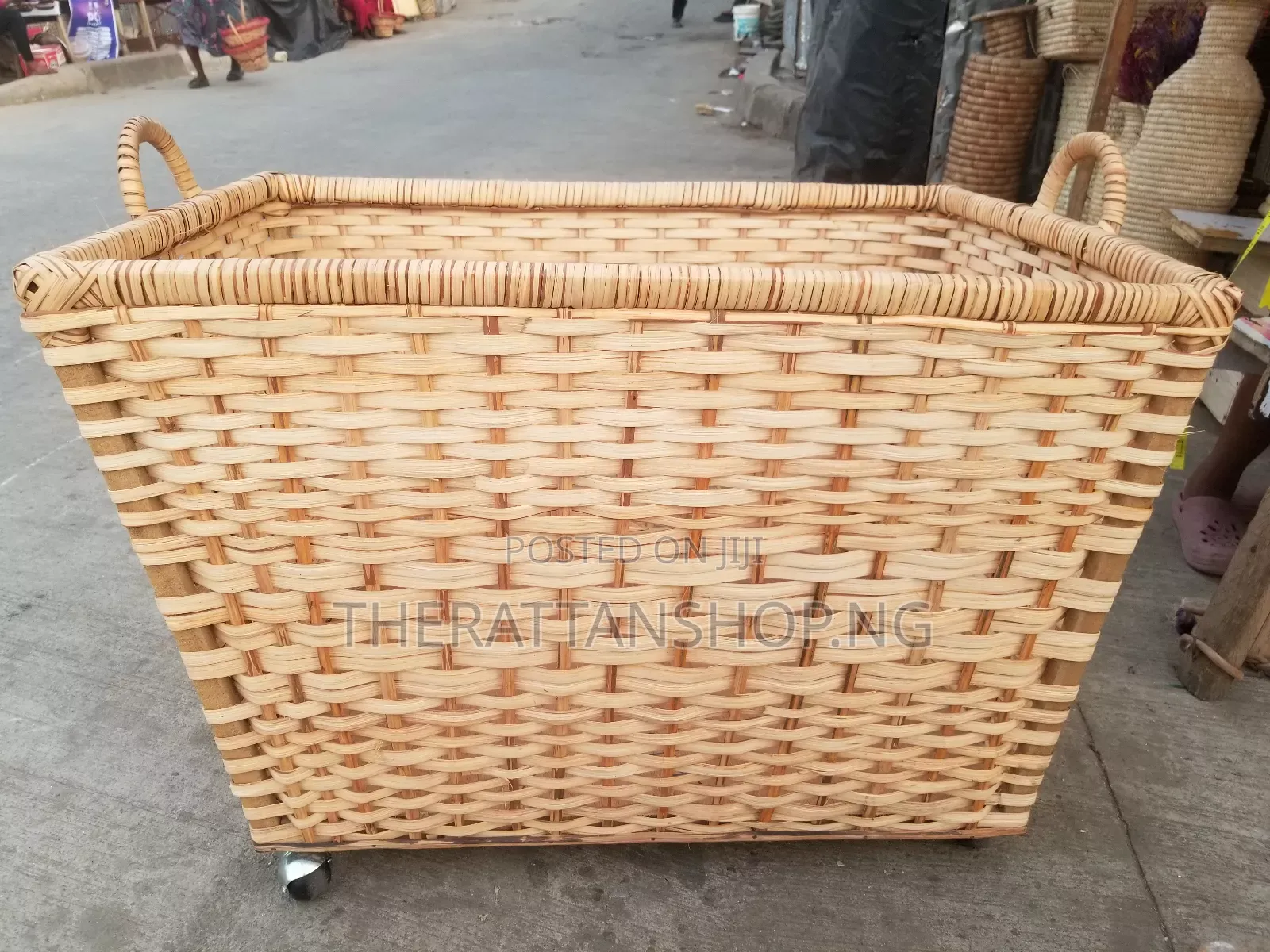 Rectangular Shaped Wheeled Laundry Basket