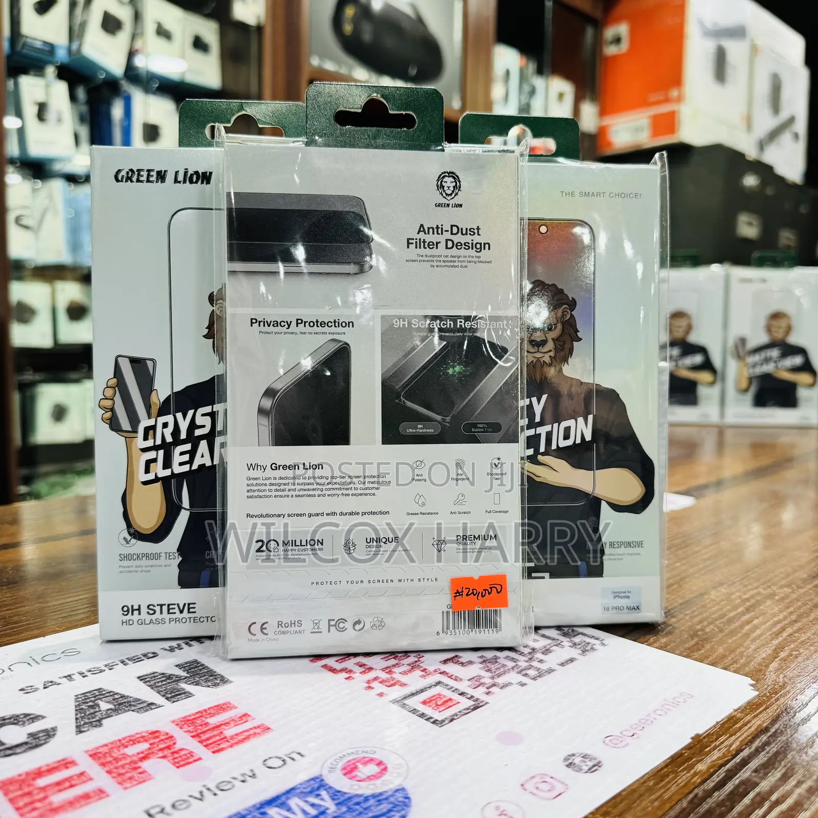 iPhone 16pro Max Screen Guard Original Green Lion