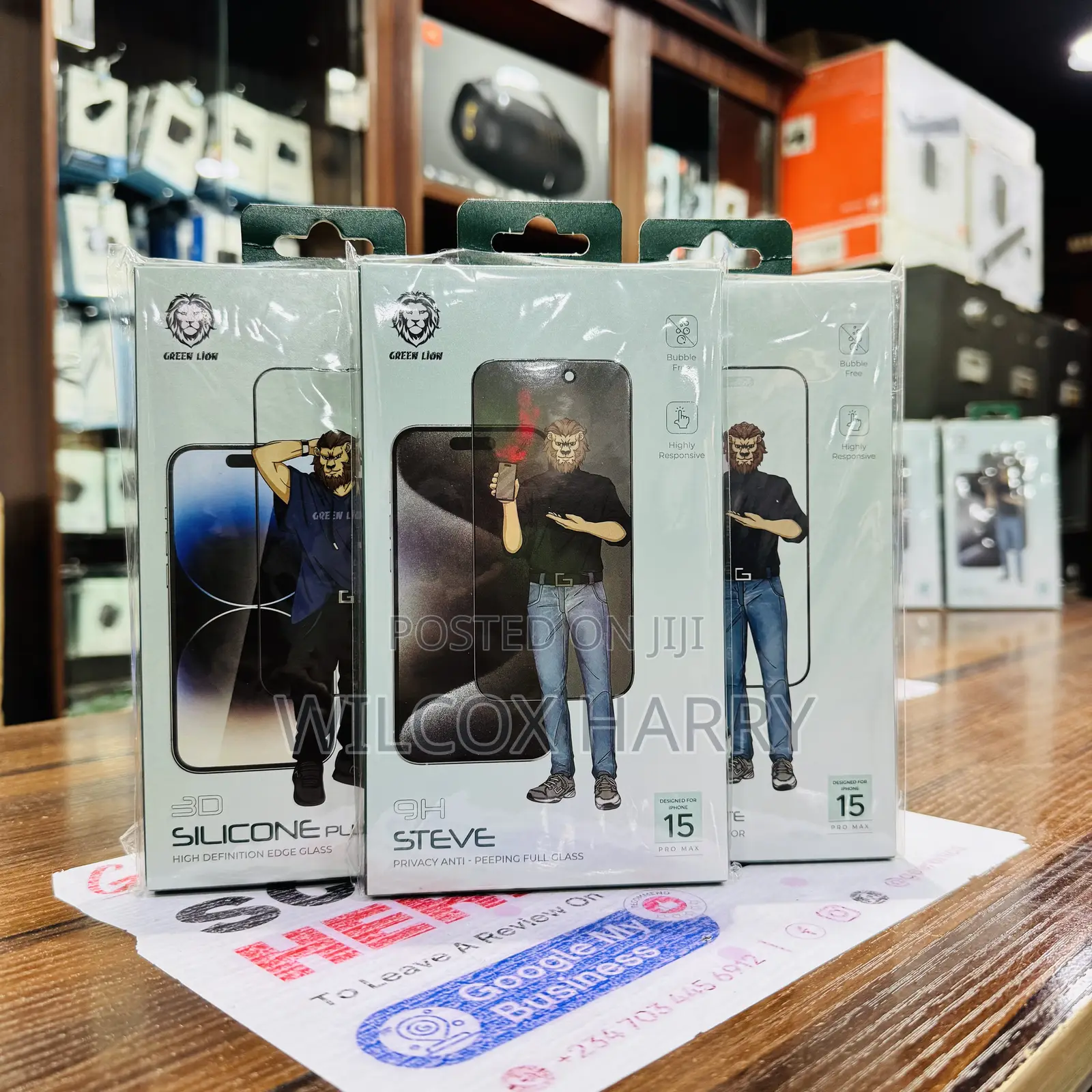 iPhone 15 Pro Max Privacy Screen Guard Original Green Lion