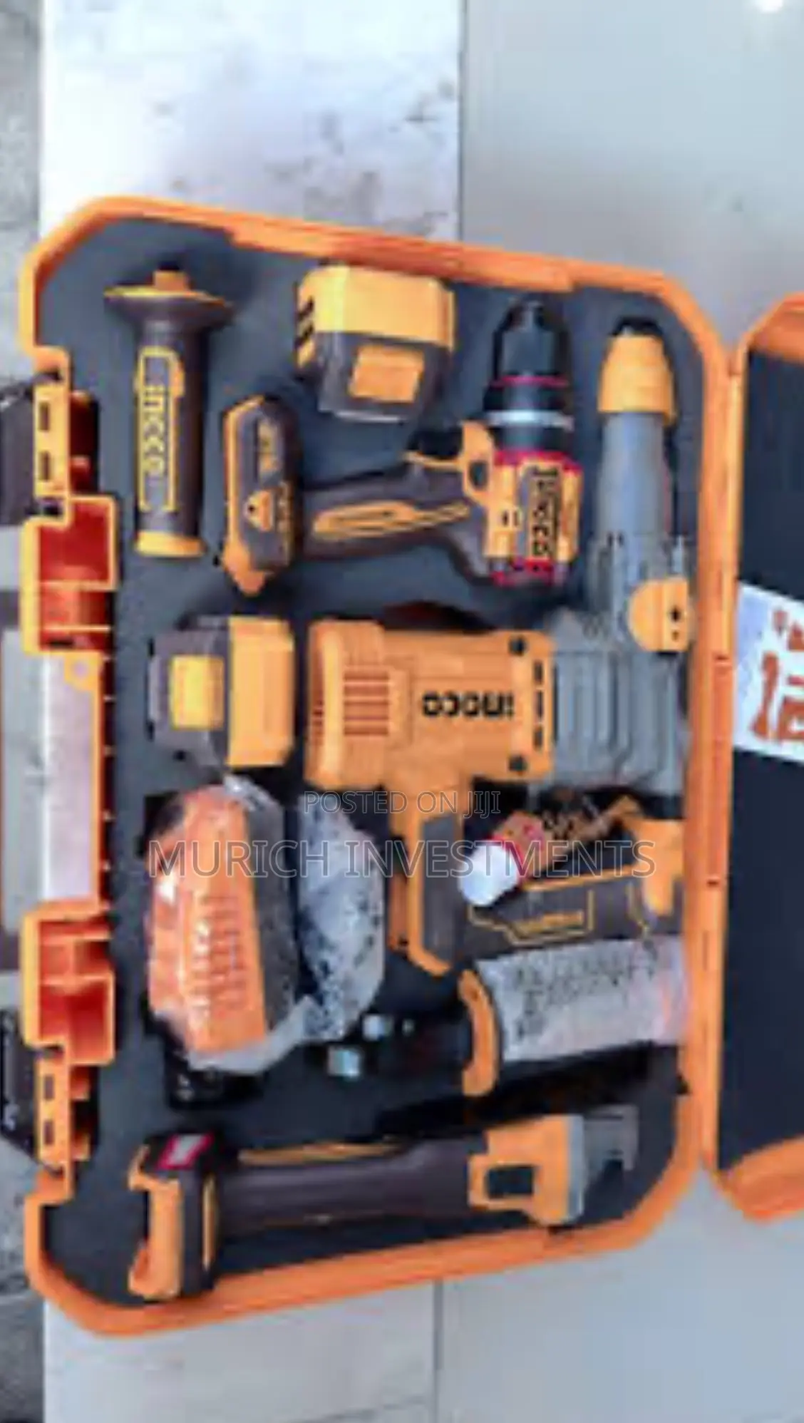Ingco 3pcs Industrial Combo Kit Set With 5.0ah Batteries