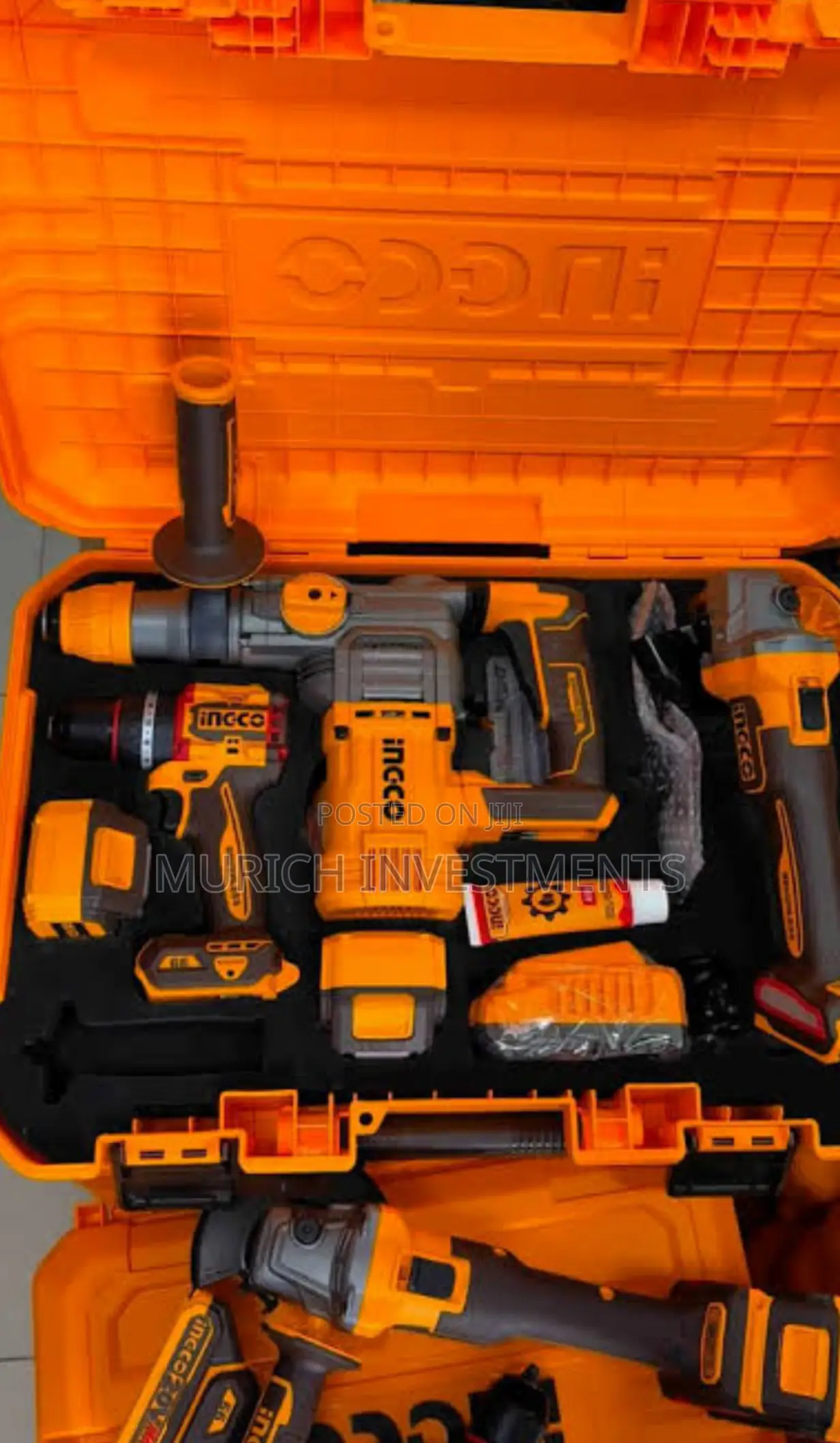 Ingco 3pcs Industrial Combo Kit Set With 5.0ah Batteries