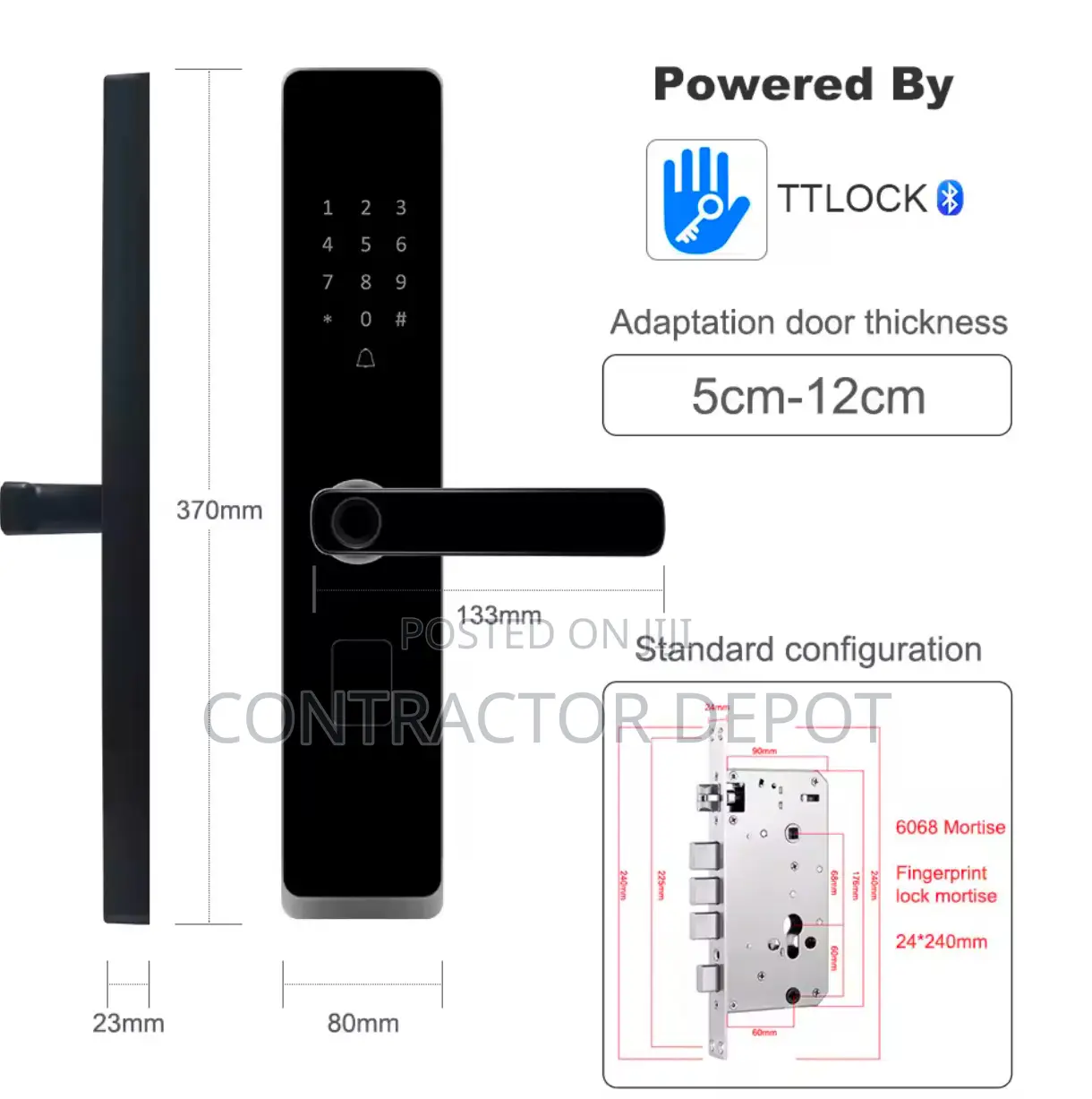 Card Biometric Fingerprint Smart Door Lock Tuya and Tt Lock