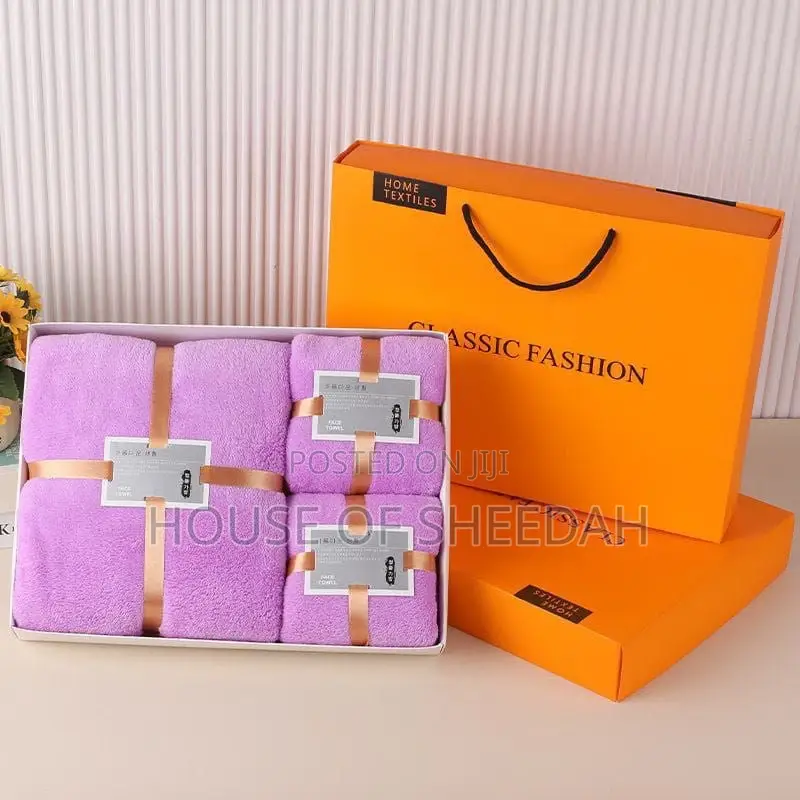 100% High-Densityy Cotton 3in1 Towel Set in a Gift Set Box