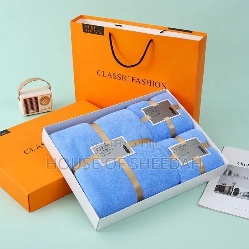 100% High-Densityy Cotton 3in1 Towel Set in a Gift Set Box