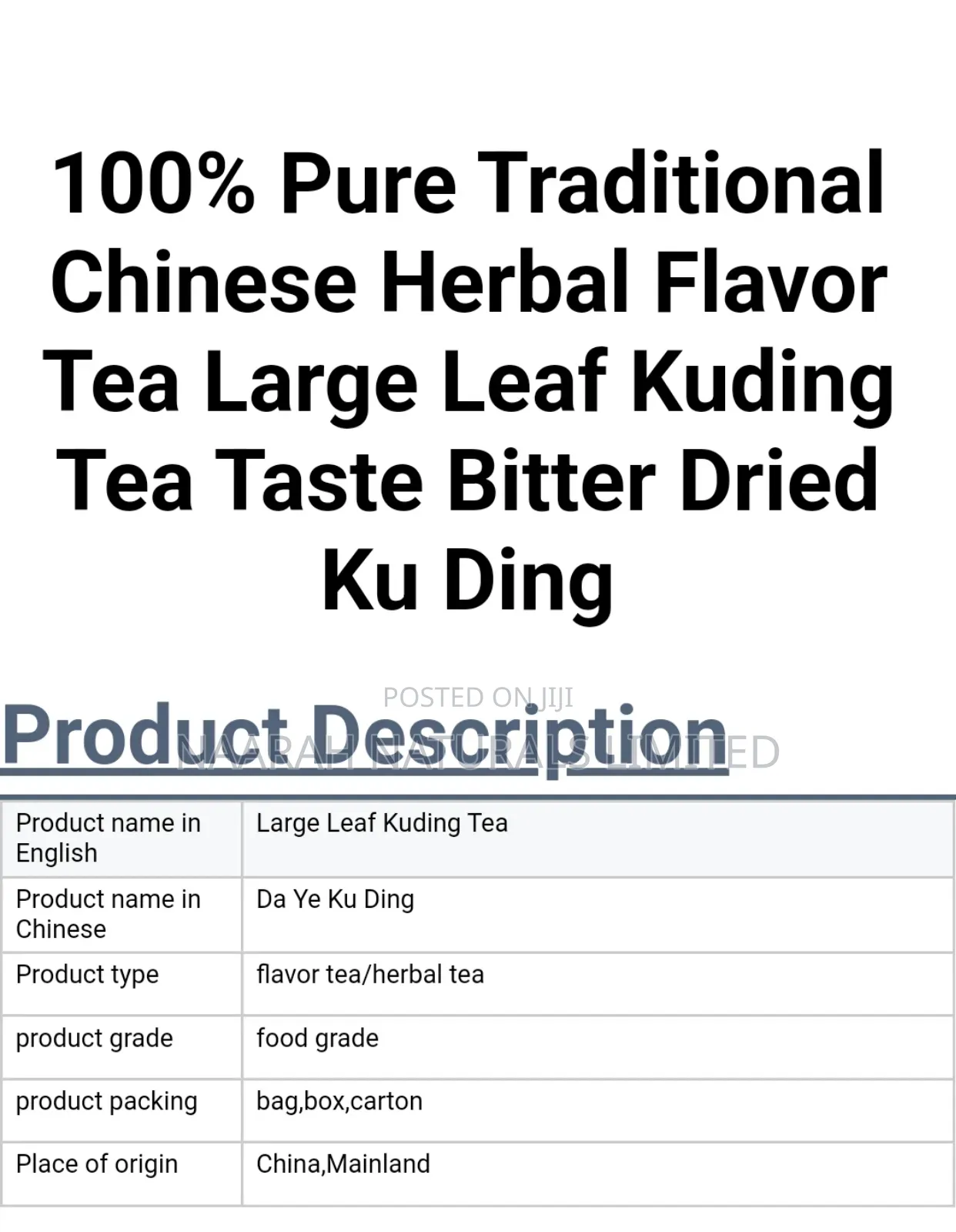 Chinese Kuding Leaves Tea 250g