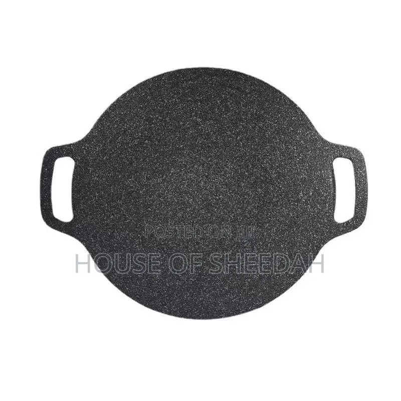 28cm Cast Iron Korean Grill Pan for Indoor /Outdoor Cooking