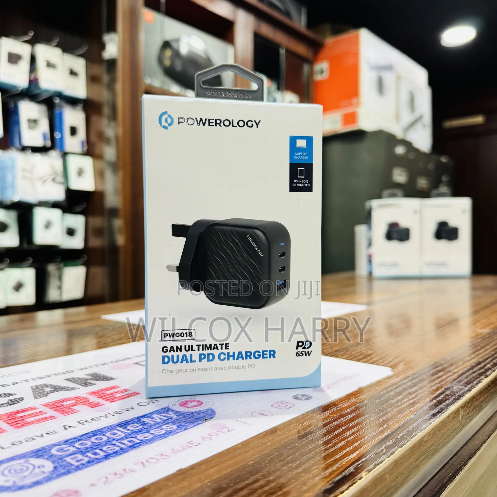 Powerology 3 Ports USB-C USB-A Charger iPhone iPad Android