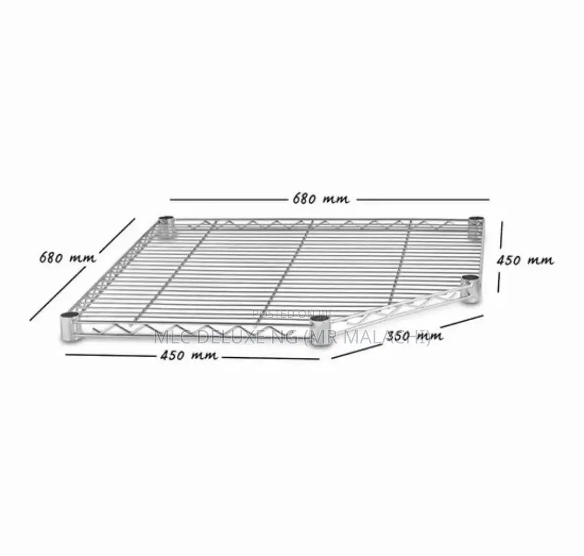 Chrome Rack (Stainless Steel) 2ft Corner Wire Shelving Unit