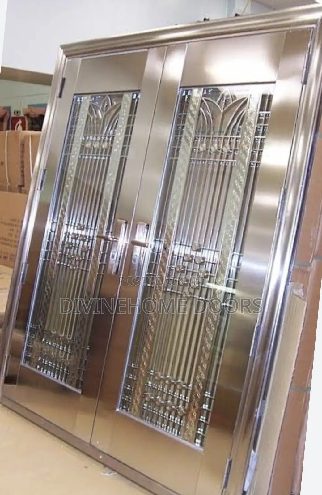 Double Door Stainless Glass