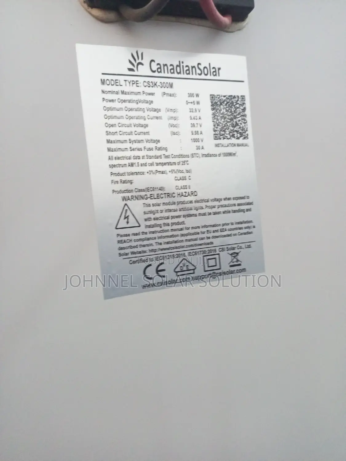 300w 72cells Mono Canadian Solar Panel