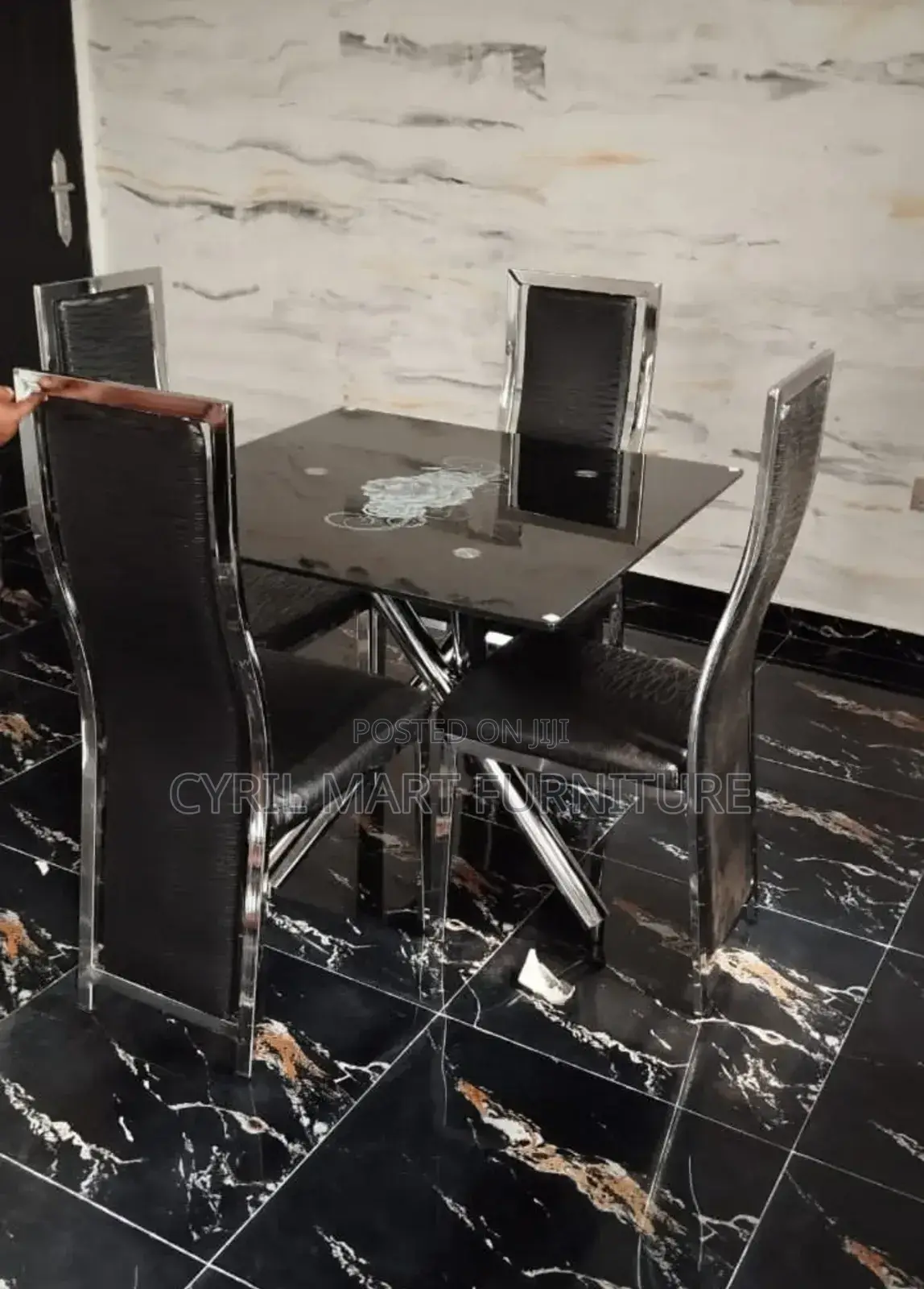 Dining Glass Set for Sell for Black Chair
