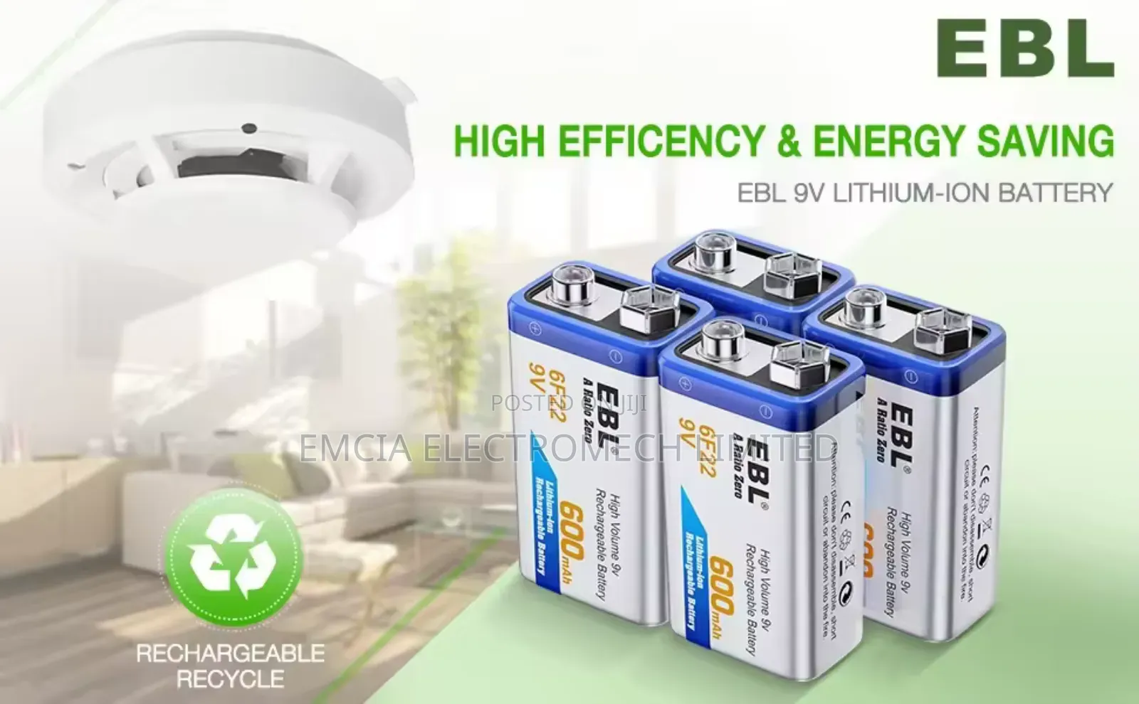 Ebl High Volume 9v Rechargeable Battery 600mah