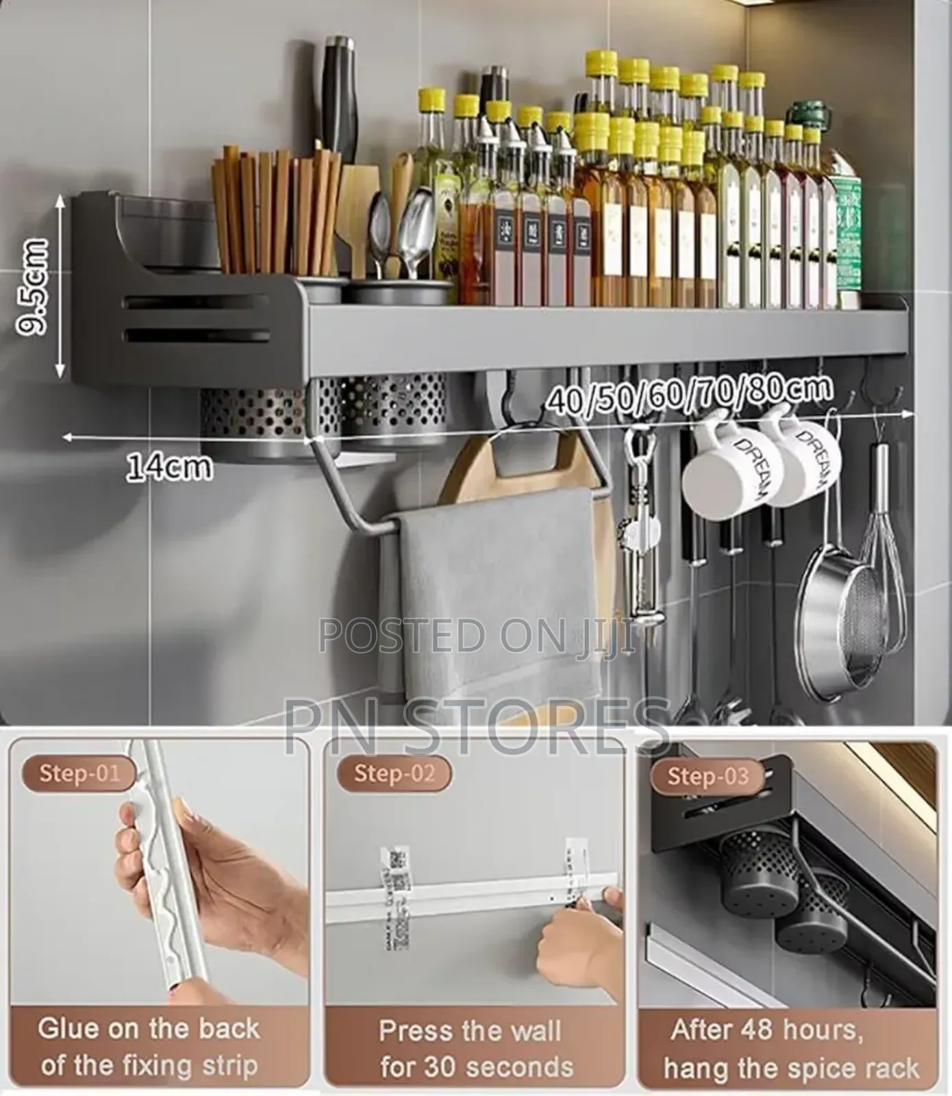 80cm Wall Mounted Kitchen Rack