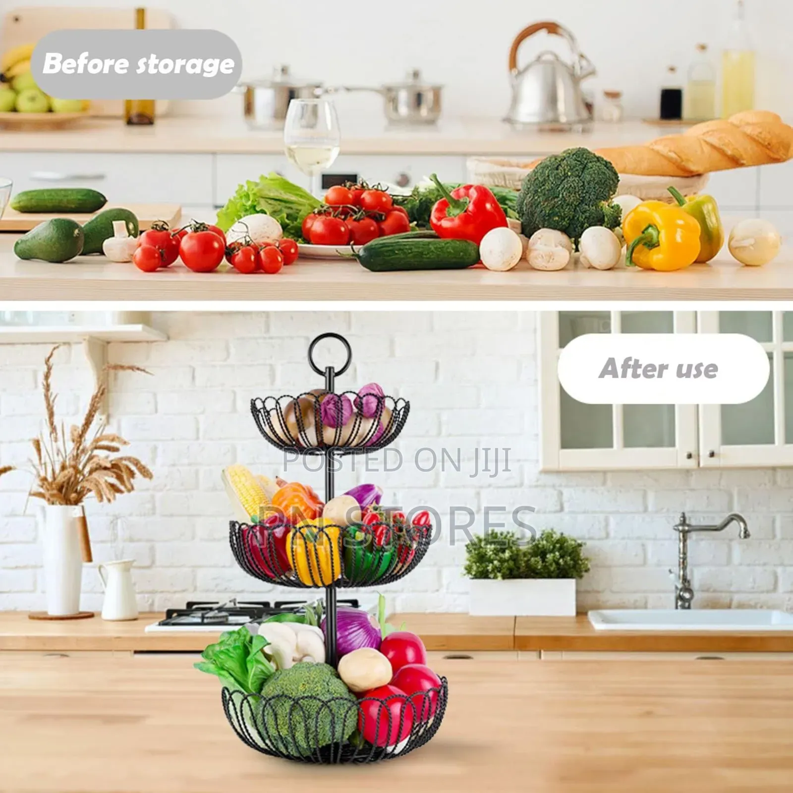 Petal Shaped 3-Tier Fruits and Vegetables Basket