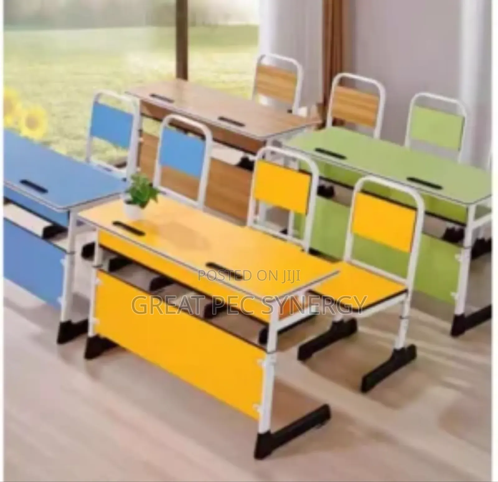 Double Children Study Table and Chairs