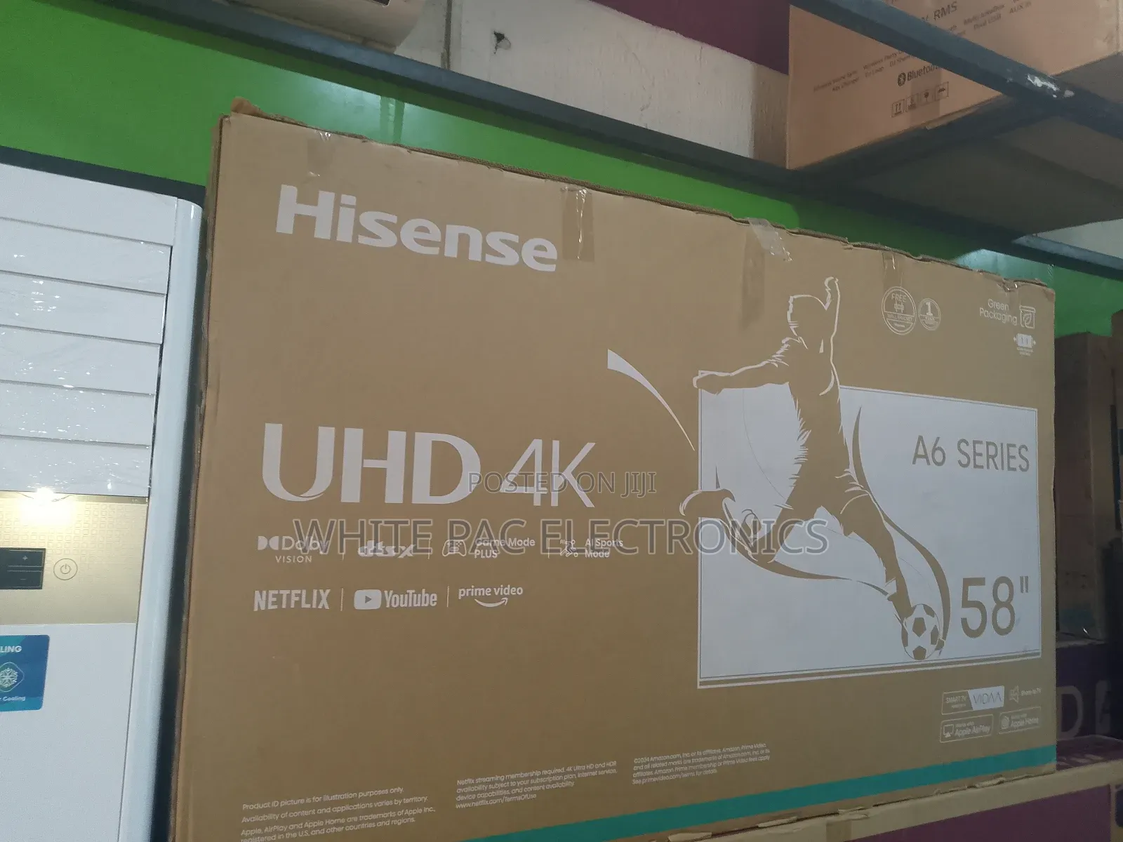 Hisense 58''inch UHD Smart Flameless Tv Netflix Youtube Wifi
