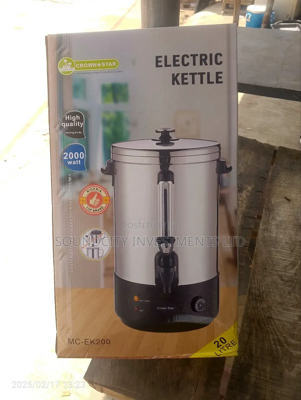 Crown Star Electric Kettle With Stainless Bucket.