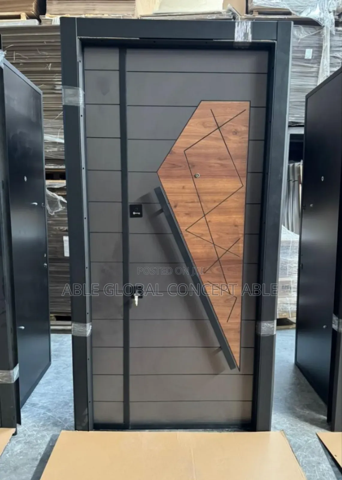 Turkey Door Extra Height Gray Wood Face