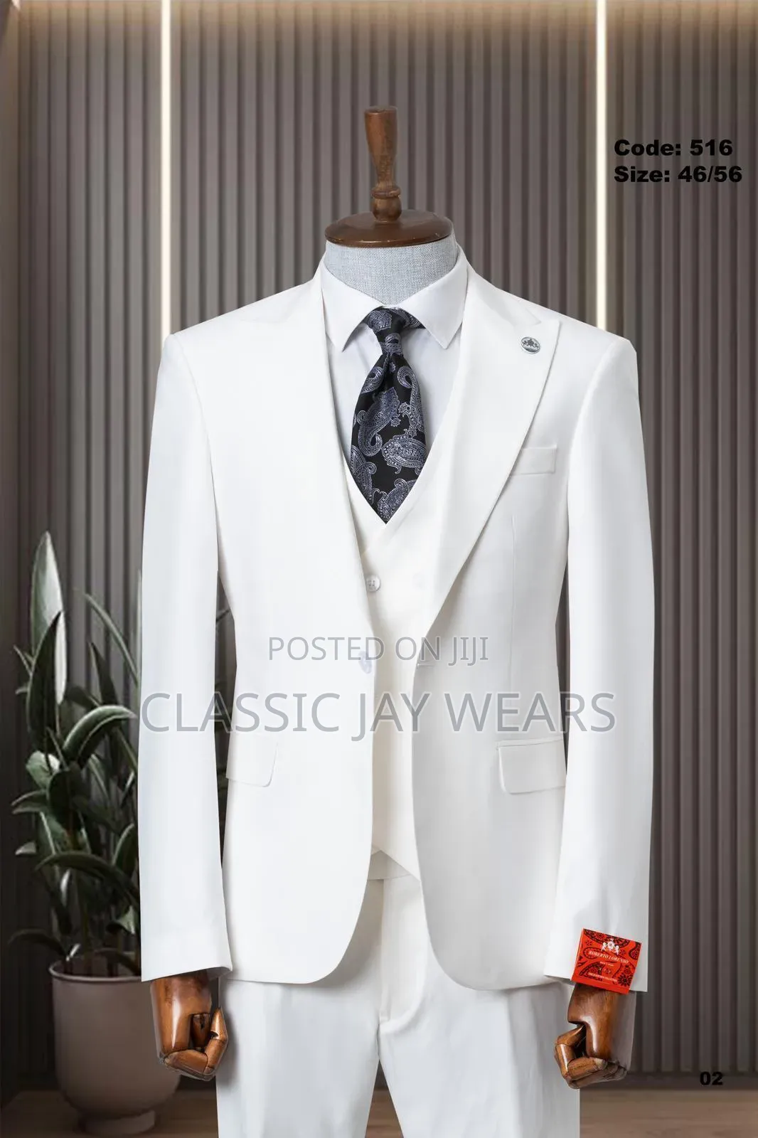 Pure White Turkey Sample Suit in Store
