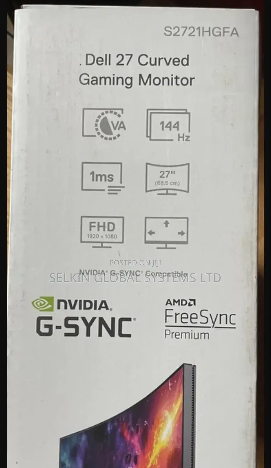 Dell Nvidia G-sync 27 Inches Curved Gaming Full Hd Monitor