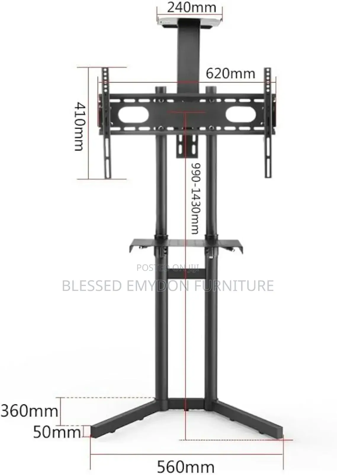 Mobile Tv Stand With Mount 32" - 65" - - BLACK