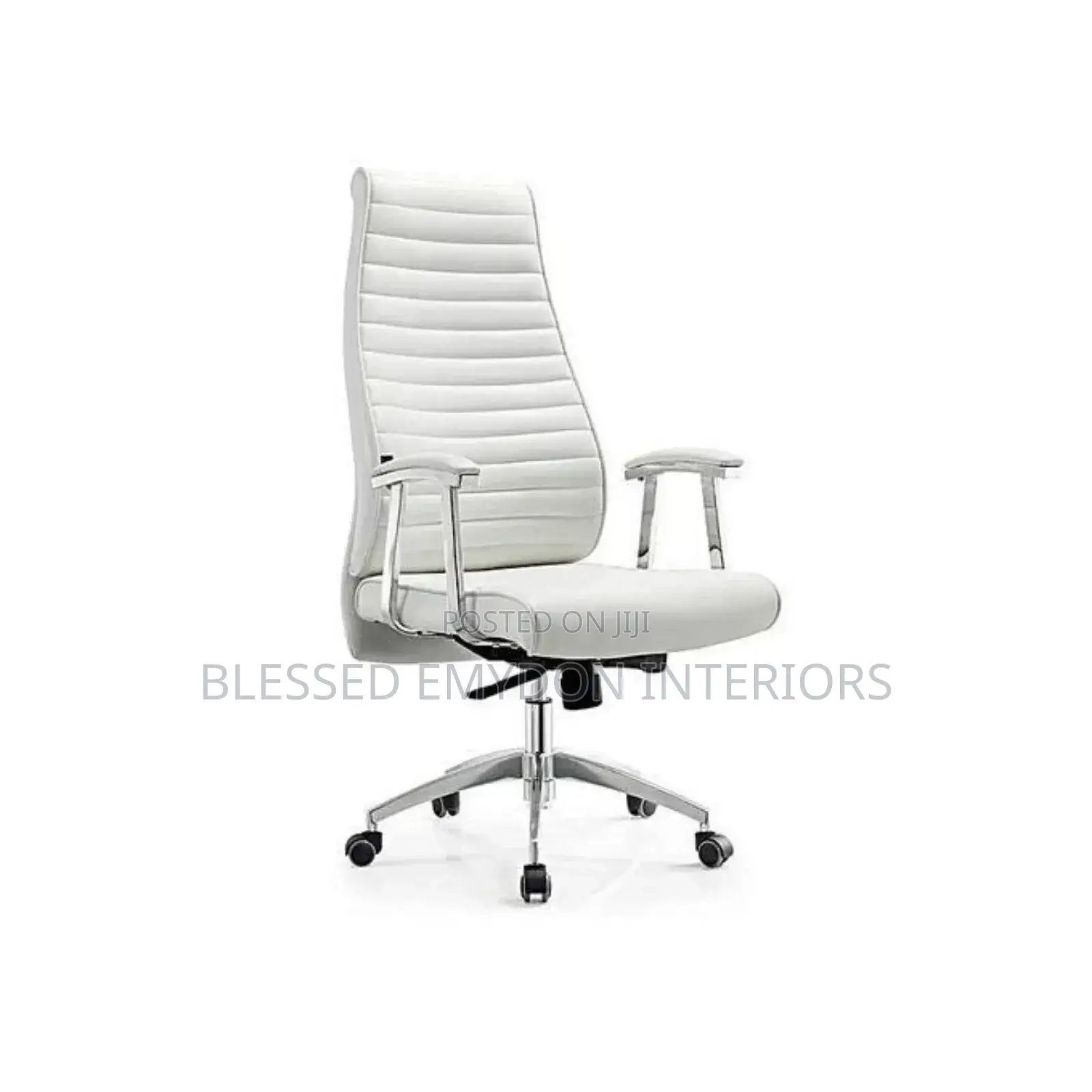 Executive Elegant Back Recliner Swivel Chair-White Colour