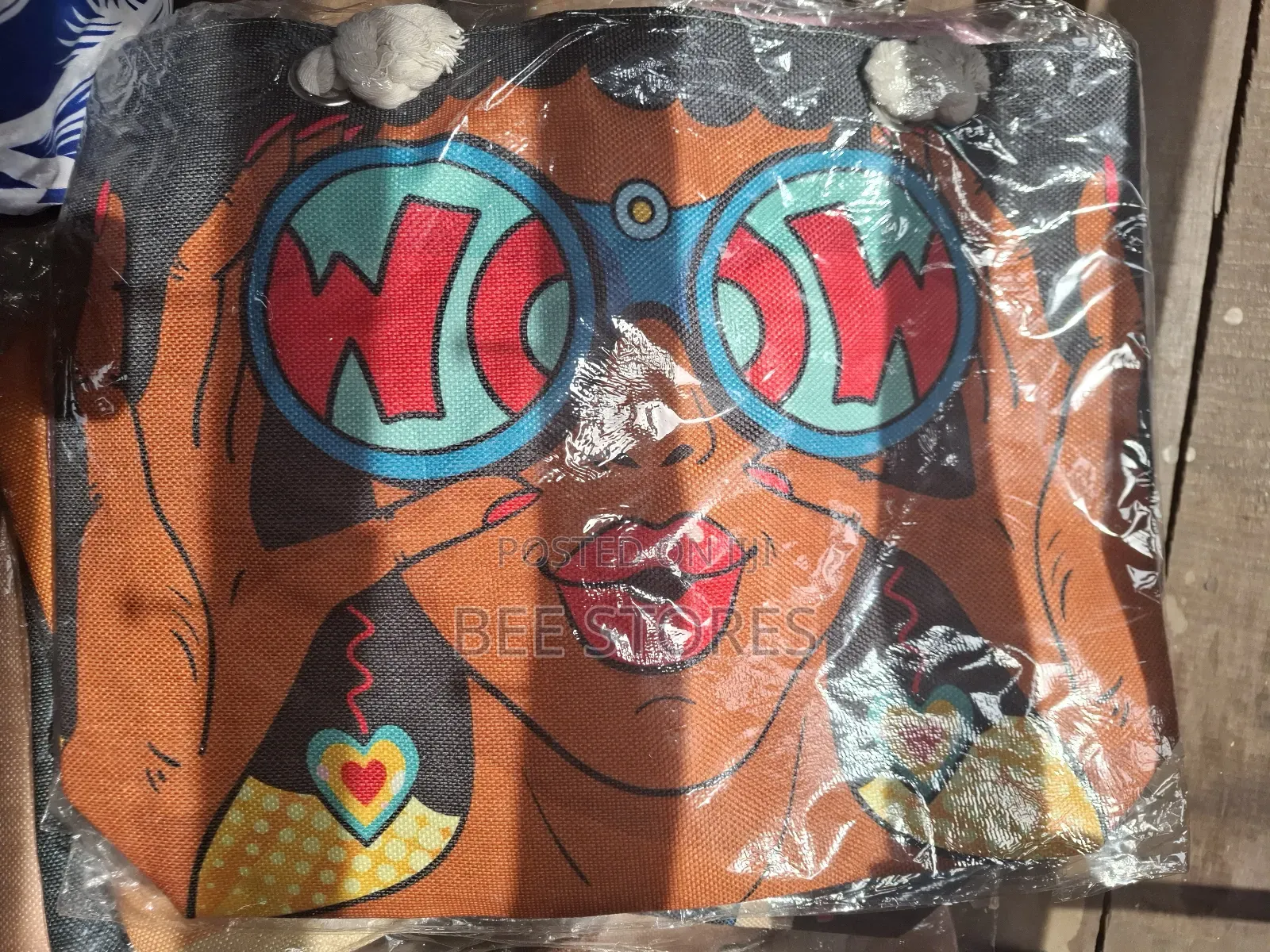 Quality Tote Bag With Facial Print