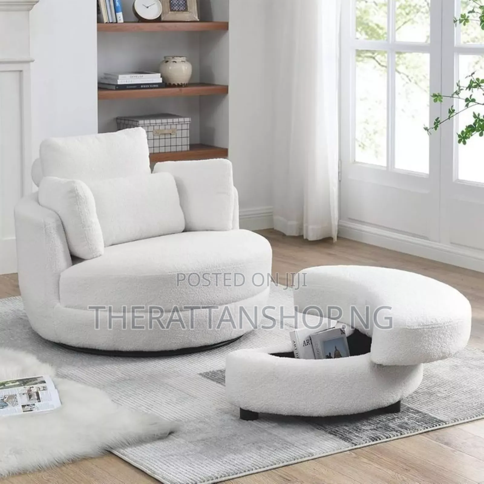 The Modern, Leisure Armchair With Storage Ottoman.