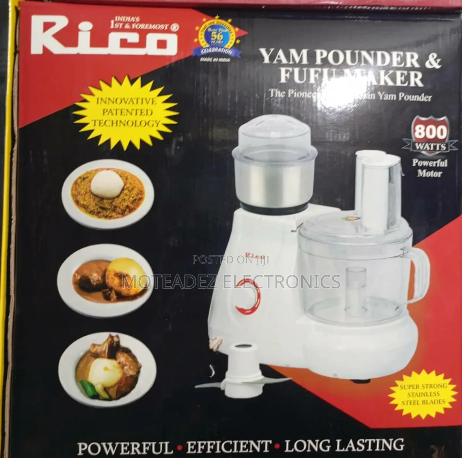 Rico 800w Multipurpose Yam Pounder and Fufu Maker Machine