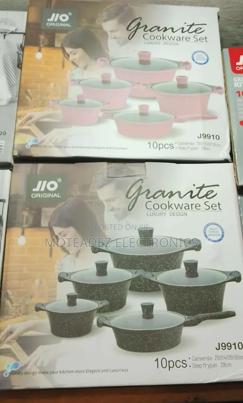 Jio Original 10pcs Luxury Design Granite Cookware W/Fry Pan