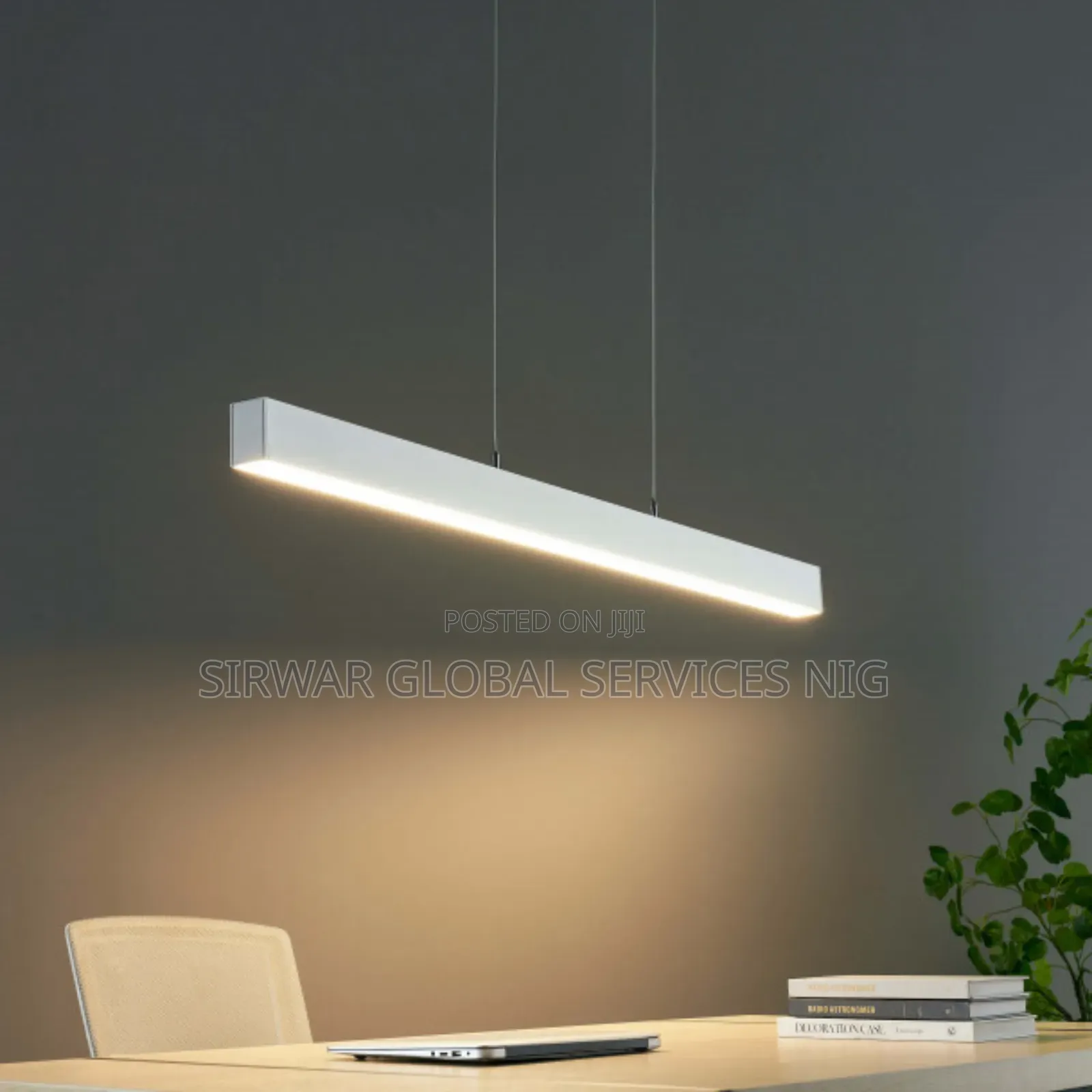 40w Office Drop Fittings Linear Light White Frame 