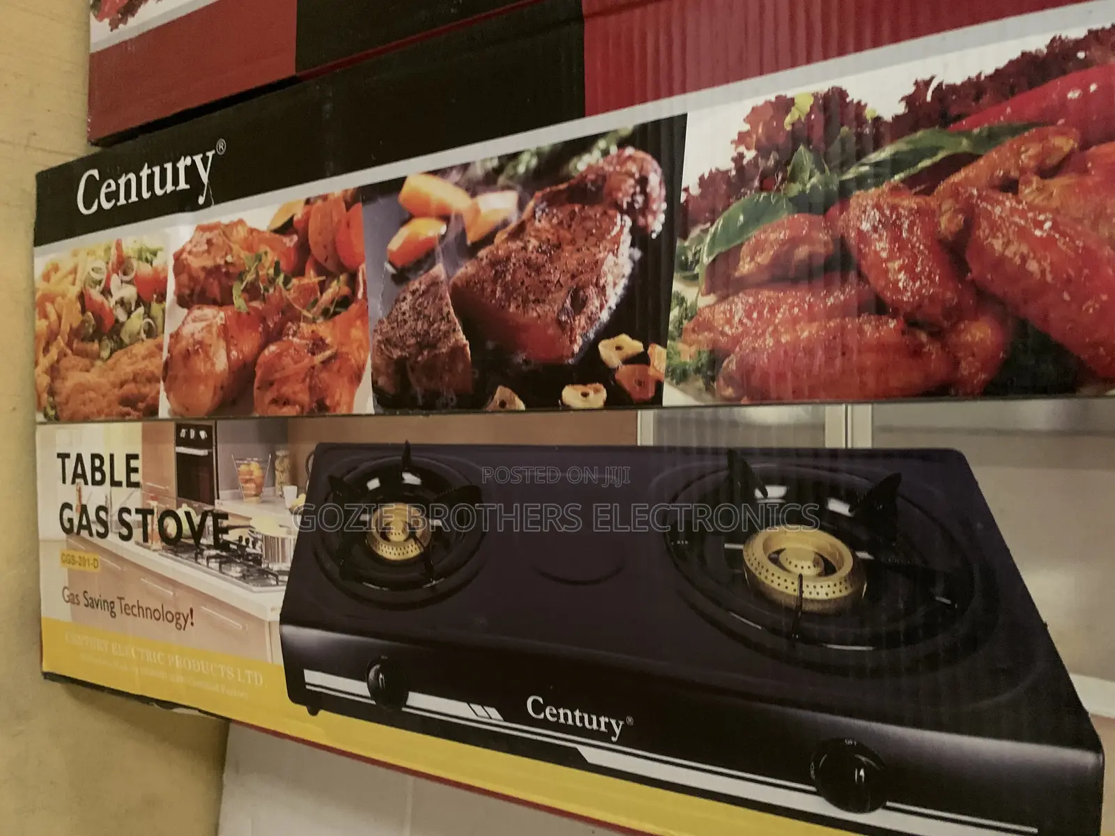 Century Table Top Gas Cooker Stainless Steel (Black)