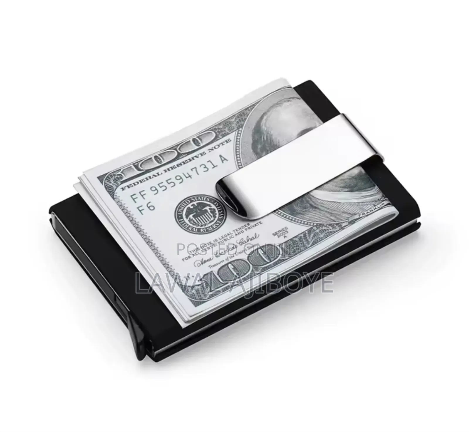 1 PCS Leather Stainless Steel Clip Aluminium Wallet Bank