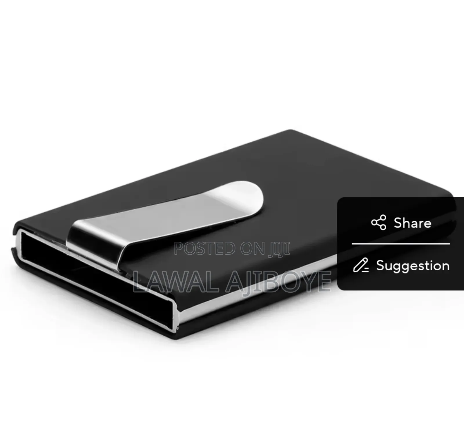 1 PCS Leather Stainless Steel Clip Aluminium Wallet Bank