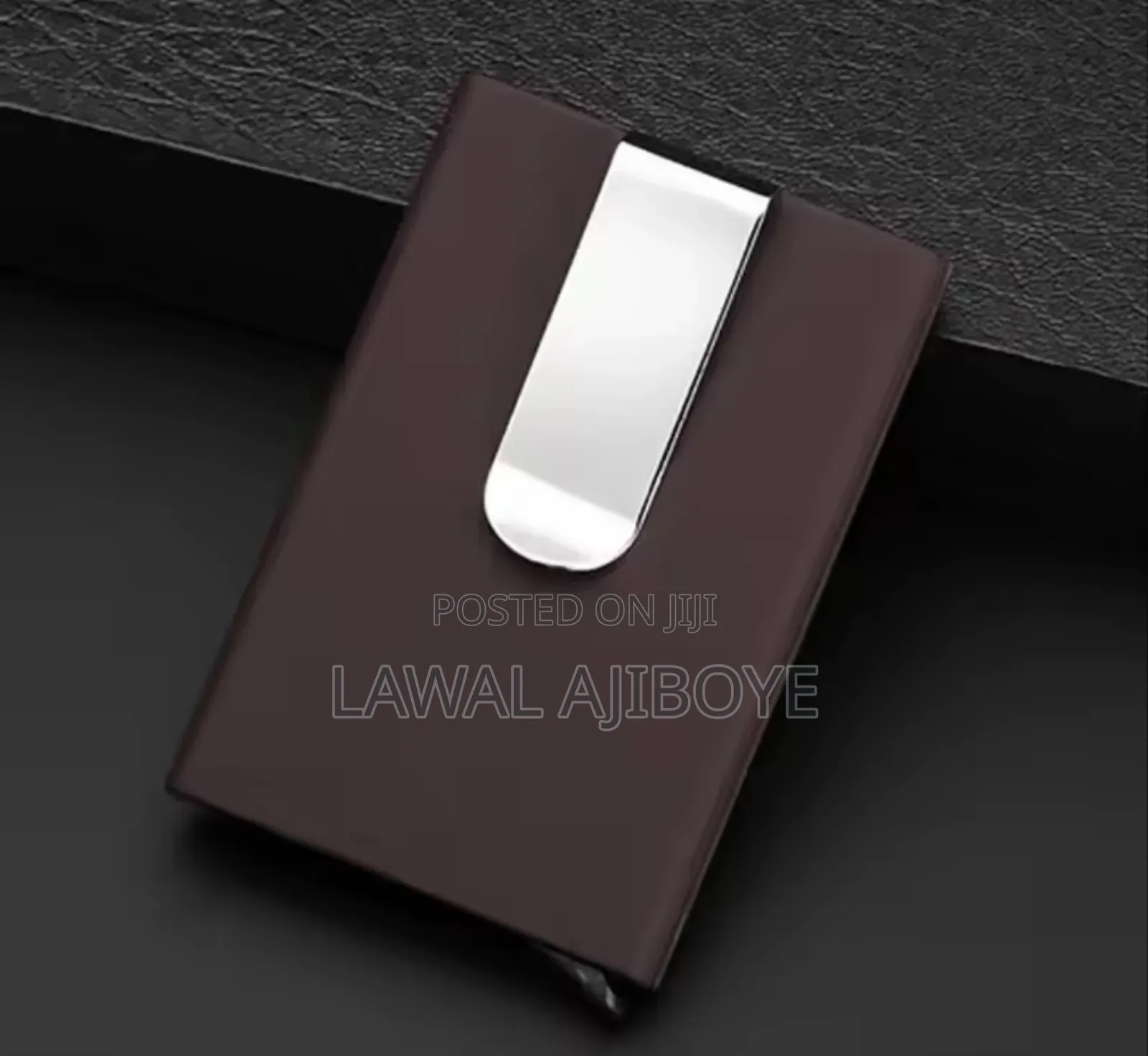 1 PCS Leather Stainless Steel Clip Aluminium Wallet Bank