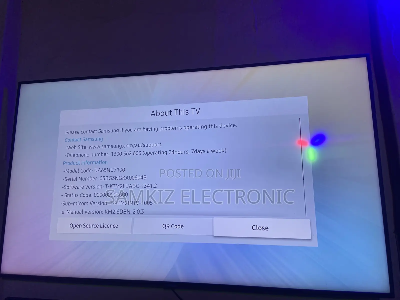 65 Inch Samsung Uhd Smart TV (Direct UK Used)