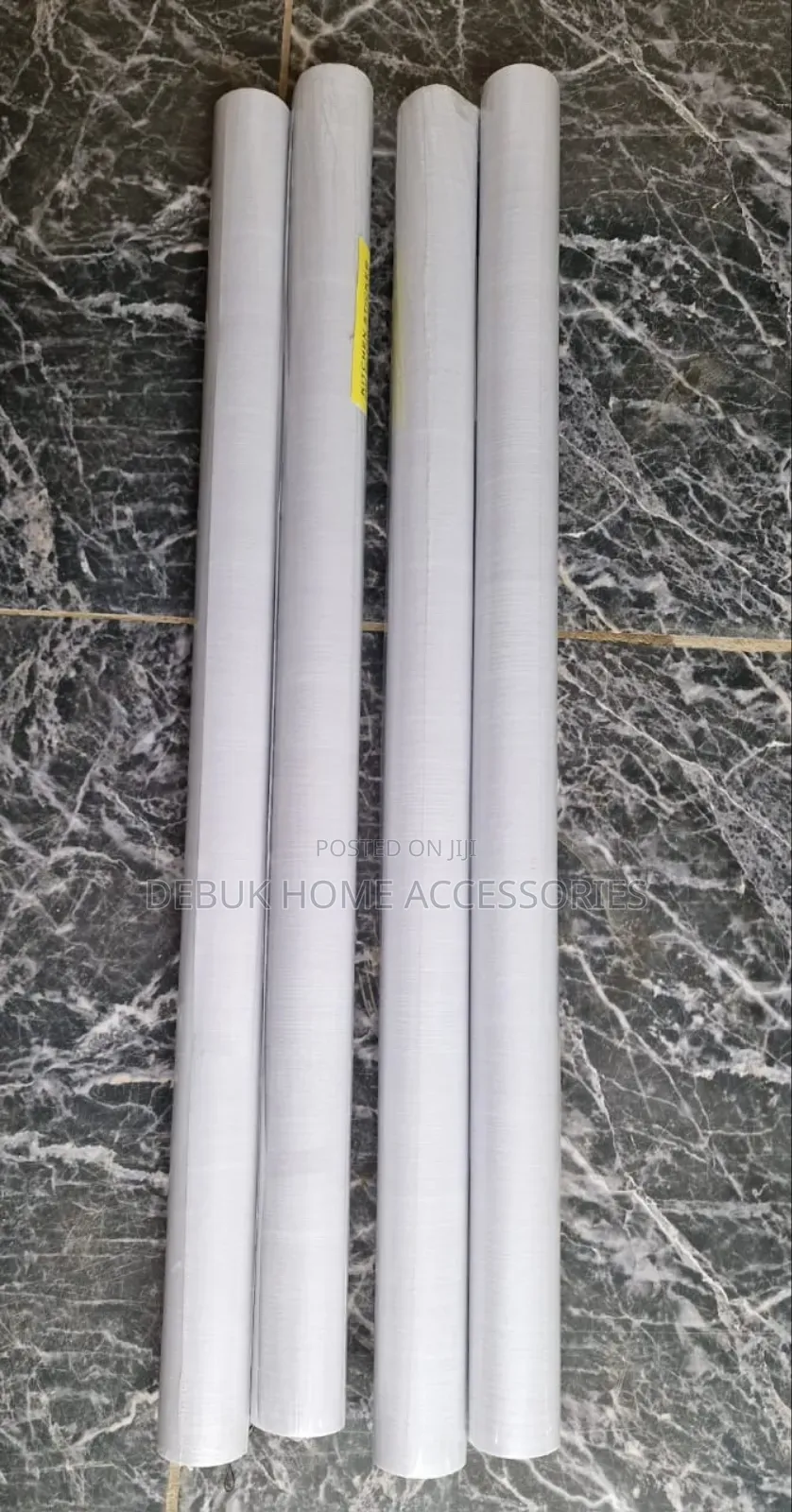 White With Grey Stripes Wooden Stickers
