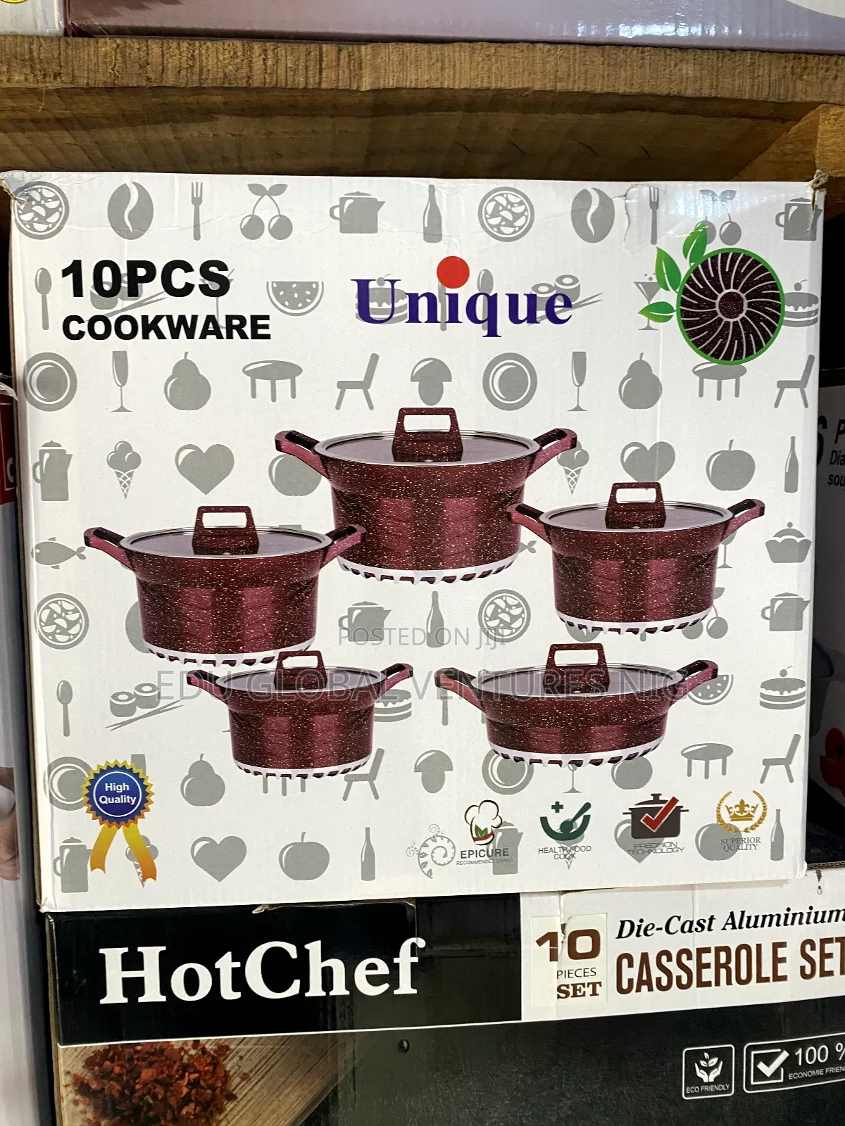 Unique 10 Pieces Cookware Set.