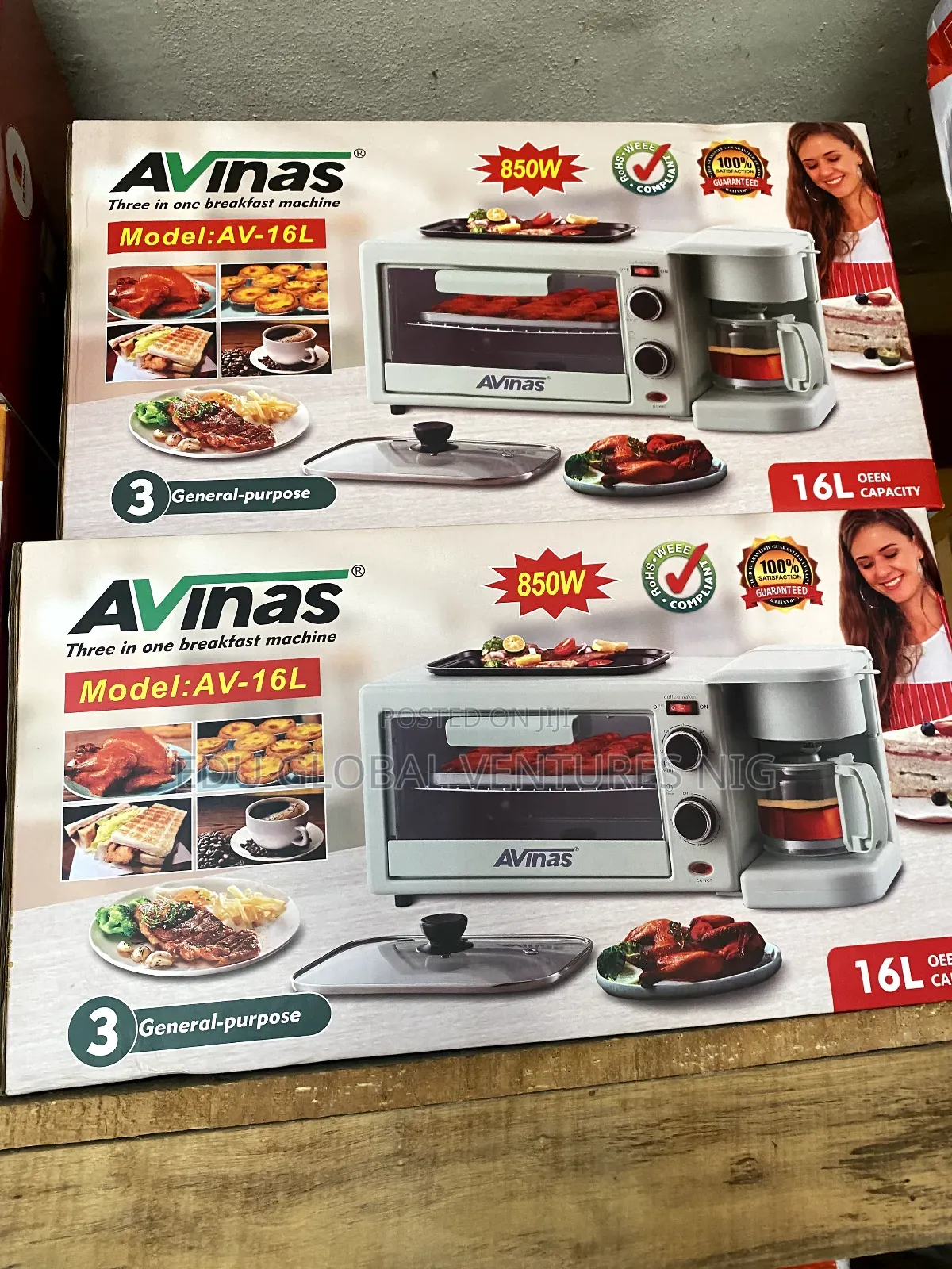 Avinas 3 in 1 Breakfast Maker (16L Oven, Grill Coffee)