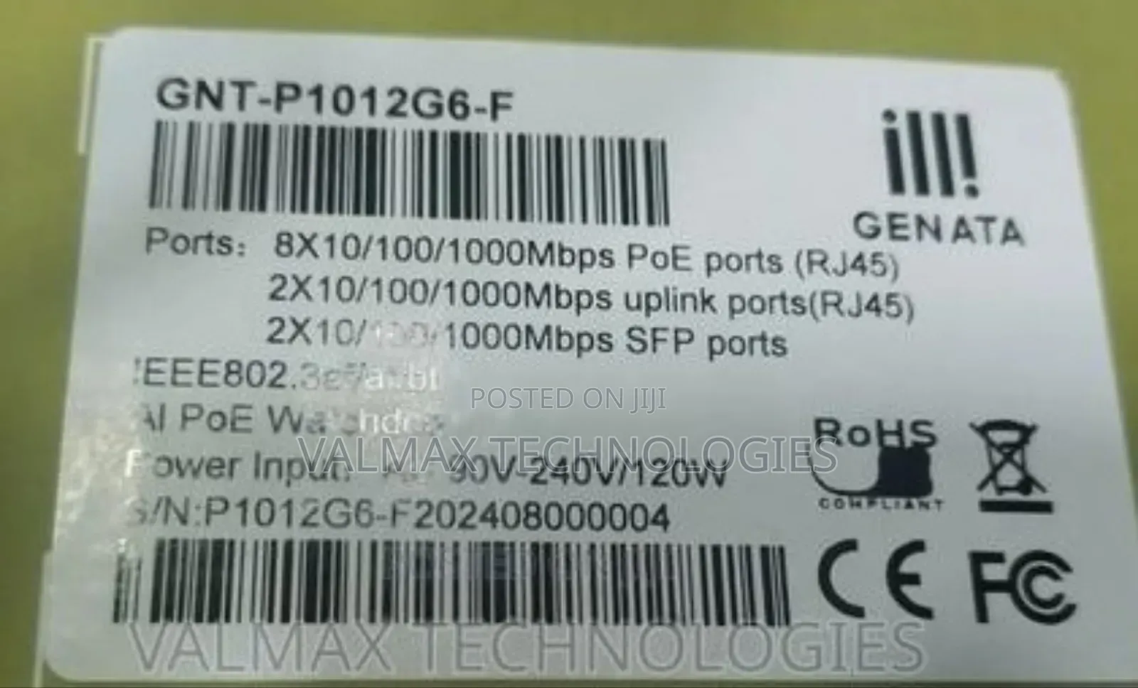 Genata Indoor/Outdoor 8 P0rt Poe and Gigabit Ai Switch