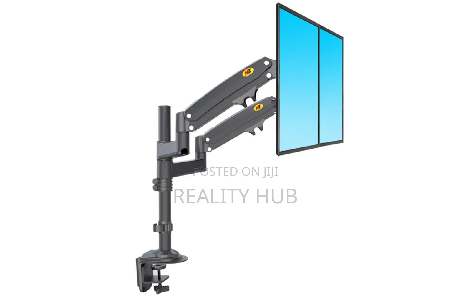 NB H180 12"-32" Double Monitor Desk Holder Arm Gas Spring