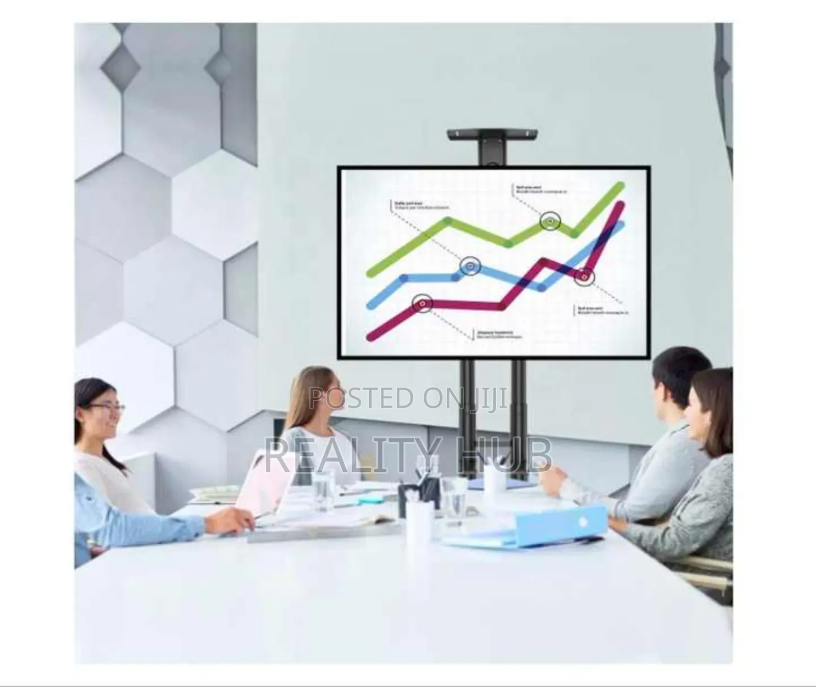 Height Adjustable Heavy Duty TV Cart Mobile Stand 55" 90"
