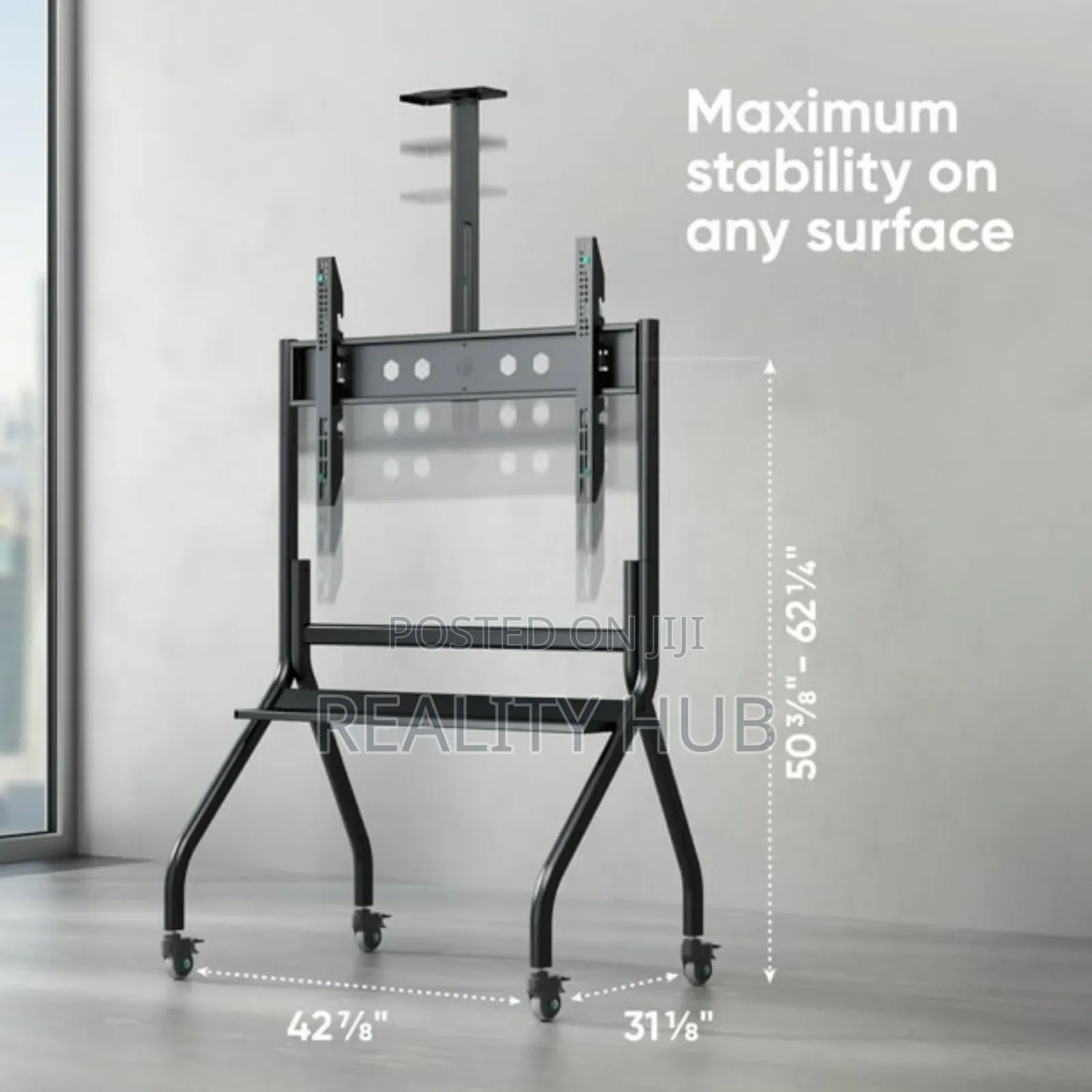 Heavy Duty Adjustable Mobile Tv Cart 60"-120" Up to 265ibs