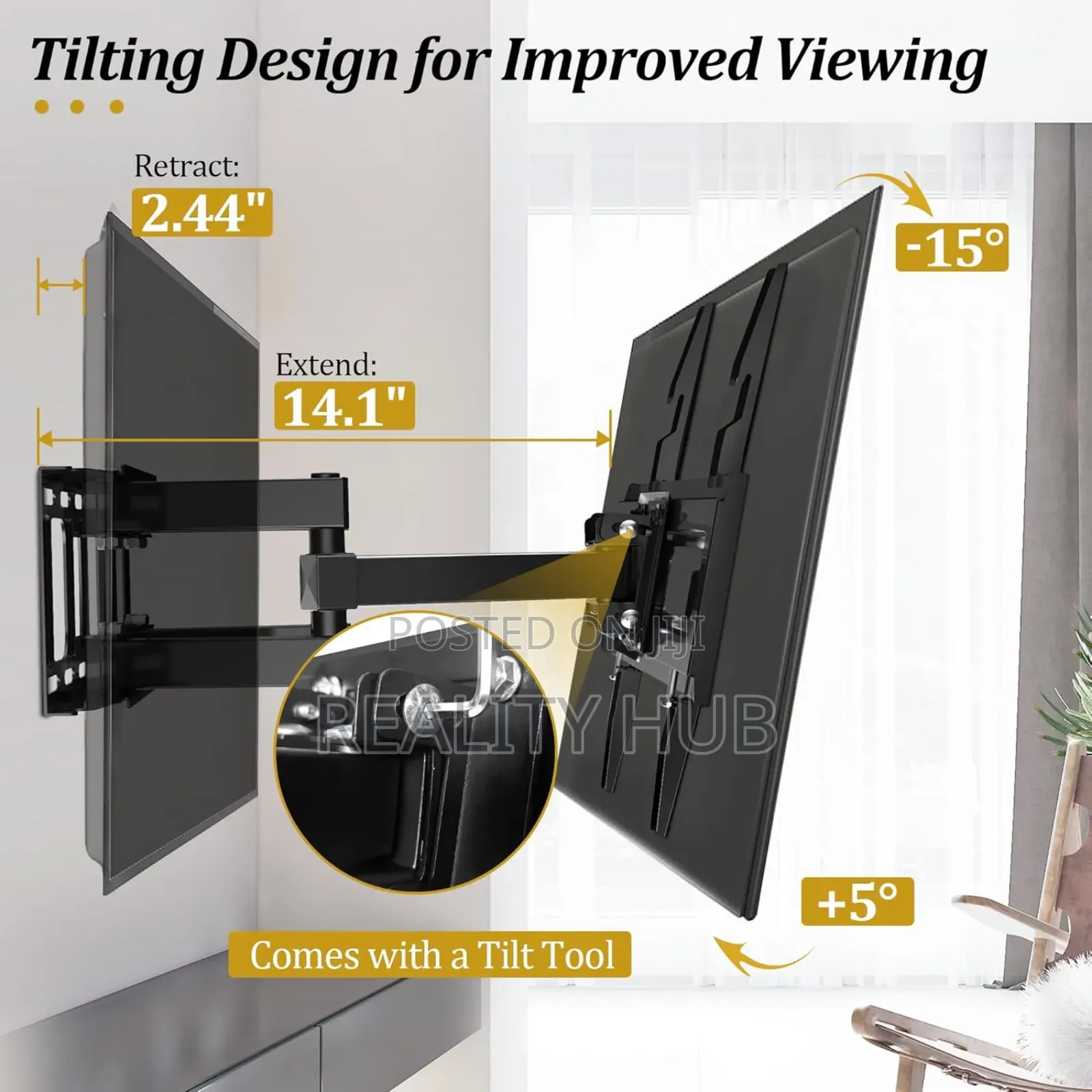 TV Mount With Height Adjustment, TV Wall Mount Most 26-65