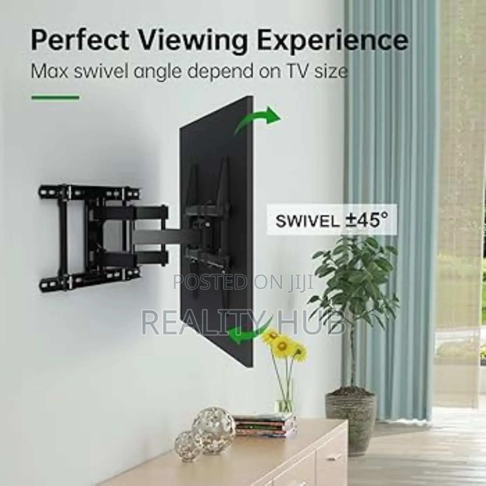 TV Wall Mount Adjustable Dual Arm 32"- 85" - Black