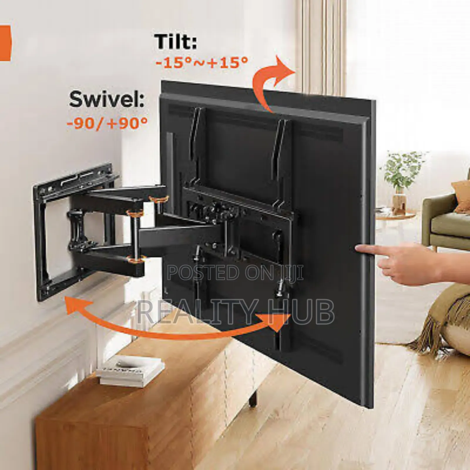TV Wall Mount Adjustable Dual Arm 32"- 85" - Black