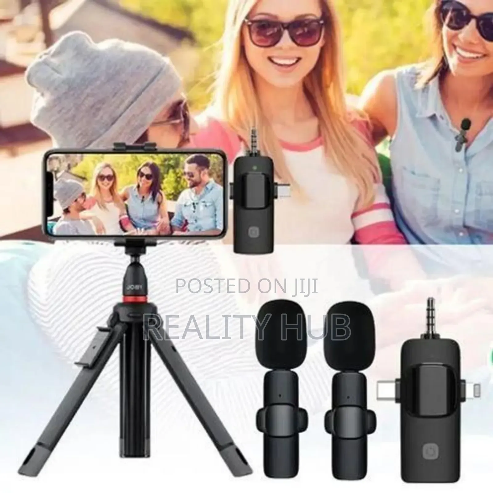 3 in 1 Mini Double Microphone,Wireless Lavalier Lapel Mic