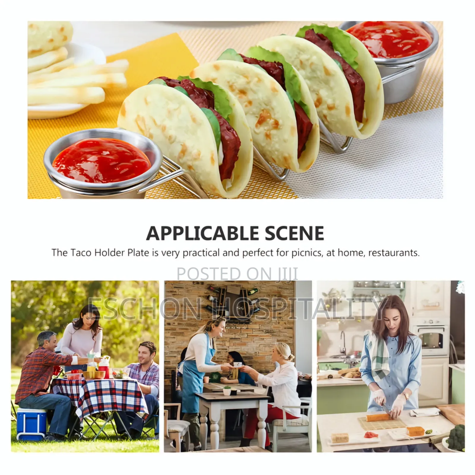 Taco Pancake Stand With Sauce Cups/ Dinosaur Taco Holder