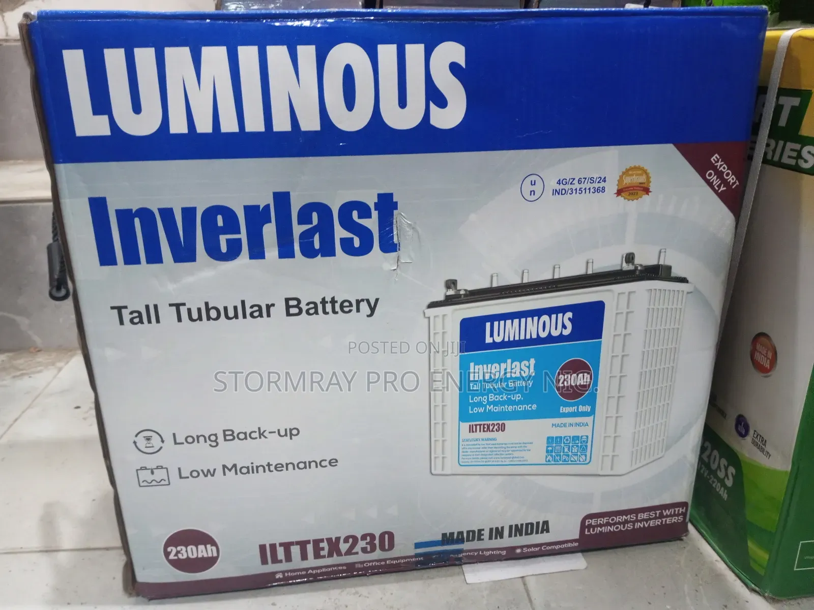 230ah Luminous Inverlast Tubular Battery